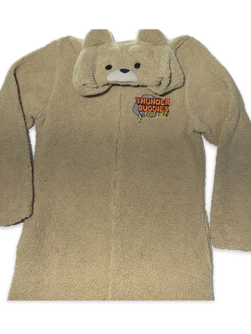 Thunder Buddies For Life Beige Teddy Hooded Adult Costume